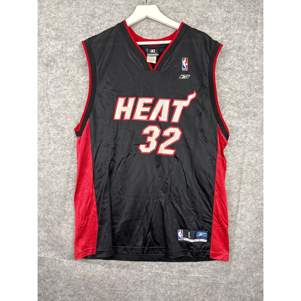 Shaquille O'Neal Miami Heat Reebok Jersey Black Mens Large NBA LSU Hall Of‎ Fame